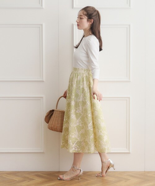 couture brooch(クチュールブローチ)の「◆レースドッキングワンピース(ワンピース・レディース・オフホワイト/ライトグレー/ブラック・36/38/42)」の9枚目の写真