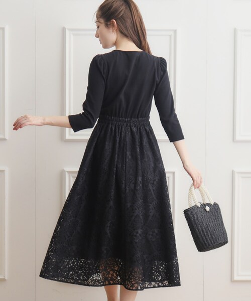 couture brooch(クチュールブローチ)の「◆レースドッキングワンピース(ワンピース・レディース・オフホワイト/ライトグレー/ブラック・36/38/42)」の21枚目の写真