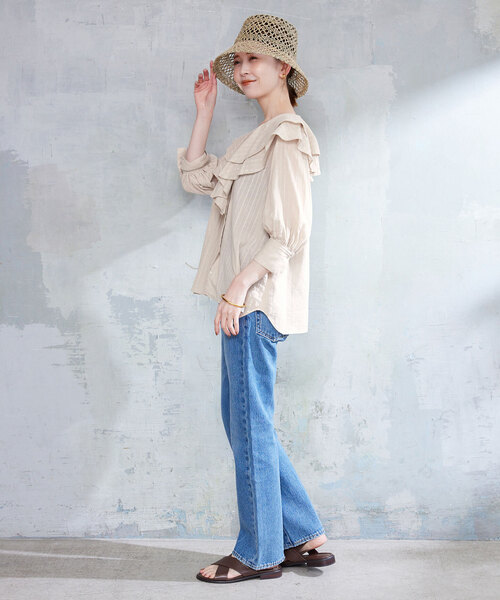 SLOBE IENA（スローブイエナ）の「ストライプドビーラッフル