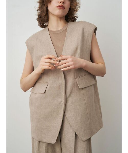 ELENDEEK（エレンディーク）の「オーバーサイズジレ（テーラードジャケット・レディース・ブラック/ベージュ・FREE）」の17枚目の写真