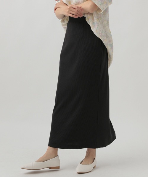 Elura(エルーラ)の「リブナロースカート/114471(スカート・レディース・ライトベージュ/ブラック・LARGE/MEDIUM)」の2枚目の写真