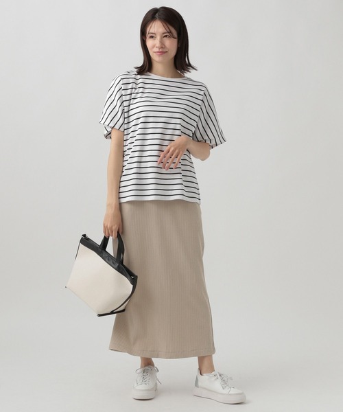 Elura(エルーラ)の「リブナロースカート/114471(スカート・レディース・ライトベージュ/ブラック・LARGE/MEDIUM)」の6枚目の写真
