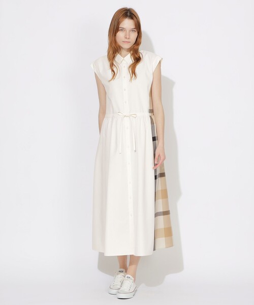 CB CRESTBRIDGE（シービークレストブリッジ）の「フレンチスリーブブラウジングシャツワンピース（ワンピース・レディース・グリーン系その他2/ホワイト系その他/ブルー系その他3/ブラック・M/S）」の5枚目の写真