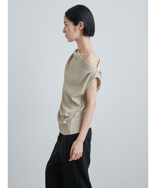 【人気ショップが最安値挑戦！】 MIESROHE（ミースロエ）の「ｱｼﾒﾀｯｸﾄﾞﾚｰﾌﾟﾌﾞﾗｳｽ（Tシャツ トップス