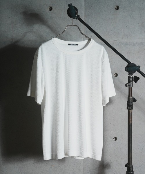 RATTLE TRAP（ラトルトラップ）の「ジオメトリックジャガードＴシャツ（Tシャツ/カットソー・メンズ・ブラック/ホワイト/トップグレー・L/M/S/LL）」の4枚目の写真