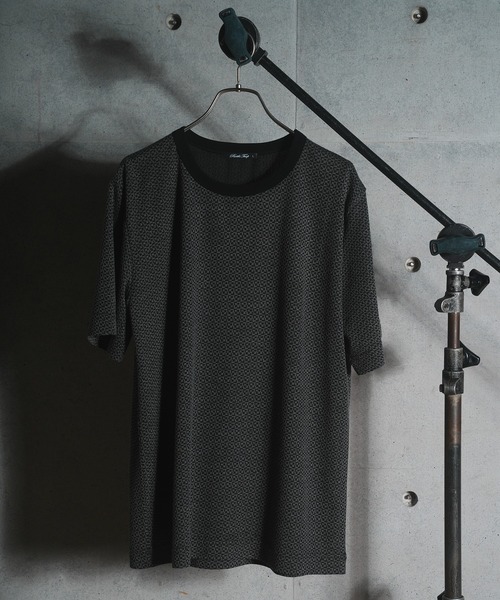 RATTLE TRAP（ラトルトラップ）の「ジオメトリックジャガードＴシャツ（Tシャツ/カットソー・メンズ・ブラック/ホワイト/トップグレー・L/M/S/LL）」の7枚目の写真