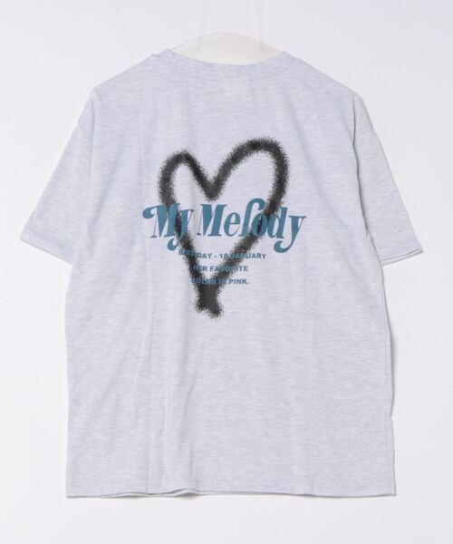 nemne store（ネンネストア）の「【nemne store × My Melody & Kuromiコラボアイテム】ハートモチーフTシャツ（Tシャツ/カットソー・レディース・ブラック/オートミール・SMALL/MEDIUM）」の12枚目の写真