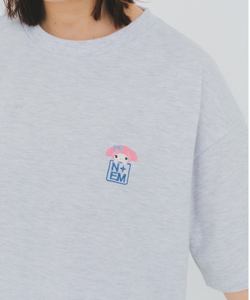 nemne store（ネンネストア）の「【nemne store × My Melody & Kuromiコラボアイテム】ハートモチーフTシャツ（Tシャツ/カットソー・レディース・ブラック/オートミール・SMALL/MEDIUM）」の3枚目の写真