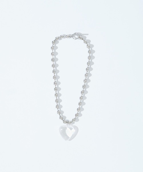 WHO'S WHO gallery(フーズフーギャラリー)の「クリアハートネックレス(ネックレス・レディース・クリア/ブラック・FREE)」の1枚目の写真