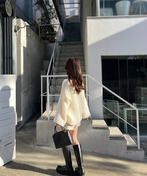 RiLi(リリ)の「Aラインデザイン編みニット【RL】(ニット/セーター・レディース・アイボリー・FREE)」の5枚目の写真