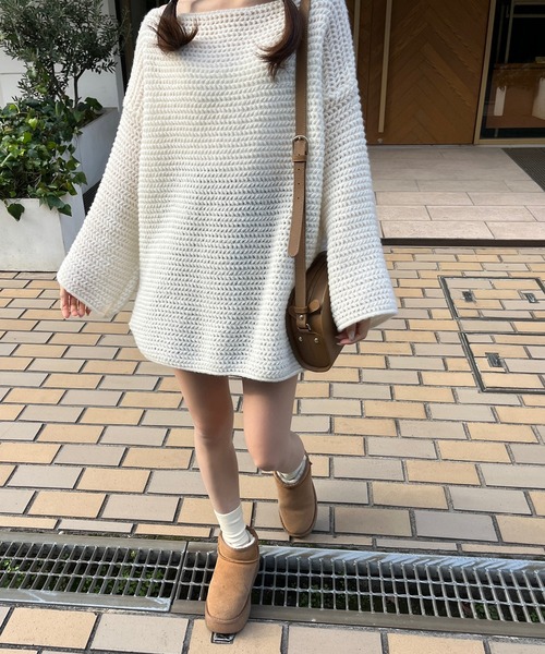 RiLi(リリ)の「Aラインデザイン編みニット【RL】(ニット/セーター・レディース・アイボリー・FREE)」の14枚目の写真
