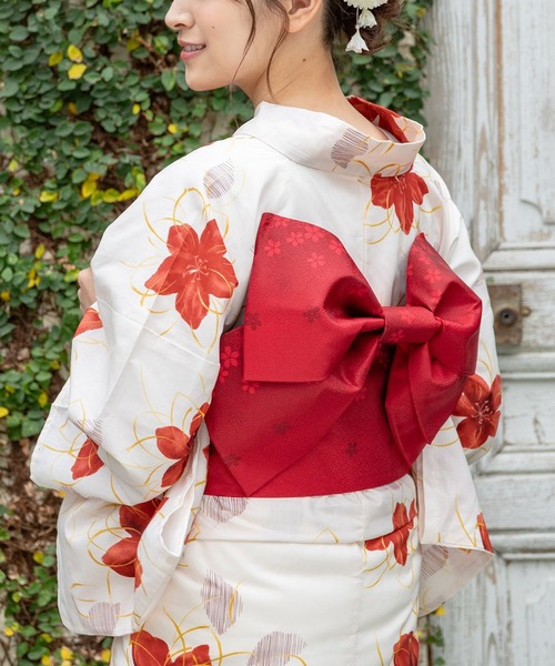 Honeys（ハニーズ）の「作り帯のみ(浴衣)（浴衣・レディース・マスタード/ライトグレー/レッド/スモークピンク/アイボリー・F）」の5枚目の写真