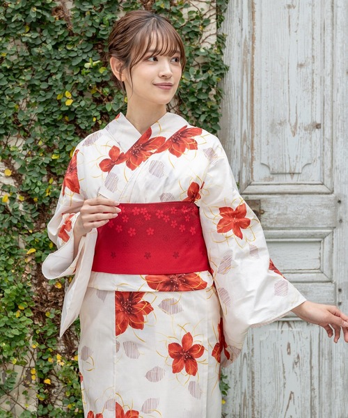 Honeys（ハニーズ）の「作り帯のみ(浴衣)（浴衣・レディース・マスタード/ライトグレー/レッド/スモークピンク/アイボリー・F）」の12枚目の写真