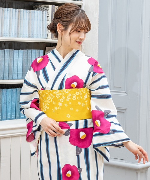 Honeys（ハニーズ）の「作り帯のみ(浴衣)（浴衣・レディース・マスタード/ライトグレー/レッド/スモークピンク/アイボリー・F）」の20枚目の写真