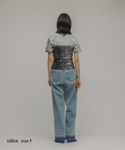 M TO R（ムウトアール）の「［TOPS］NEW SEQUINS BARETOP（チューブトップ・レディース・ブラック/グレー・FREE）」の5枚目の写真