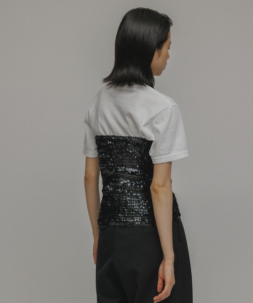 M TO R（ムウトアール）の「［TOPS］NEW SEQUINS BARETOP（チューブトップ・レディース・ブラック/グレー・FREE）」の6枚目の写真