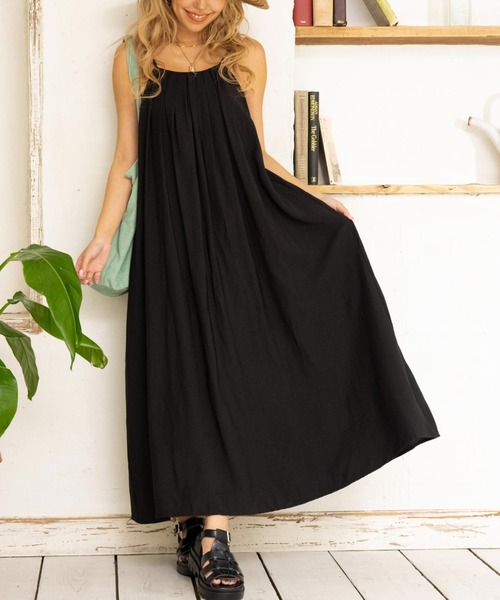 anap mimpi(アナップミンピ)の「バックオープン Aライン マキシワンピース(ワンピース・レディース・ブラック/オレンジ/ミント・FREE)」の2枚目の写真