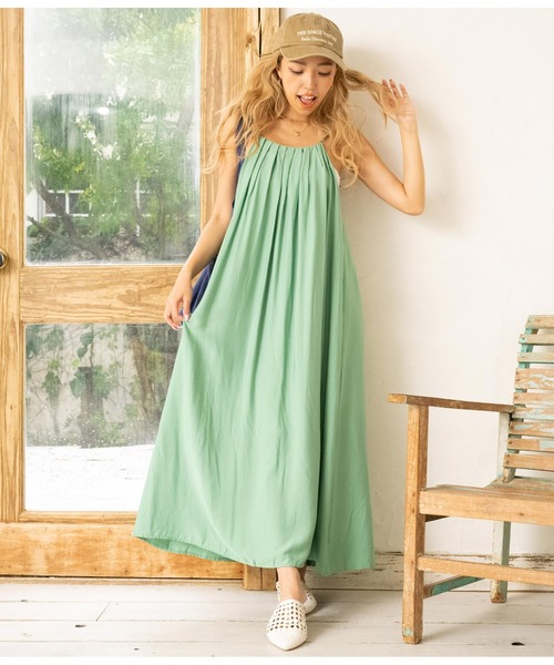 anap mimpi(アナップミンピ)の「バックオープン Aライン マキシワンピース(ワンピース・レディース・ブラック/オレンジ/ミント・FREE)」の21枚目の写真