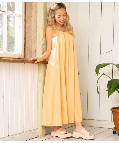 anap mimpi(アナップミンピ)の「バックオープン Aライン マキシワンピース(ワンピース・レディース・ブラック/オレンジ/ミント・FREE)」の14枚目の写真