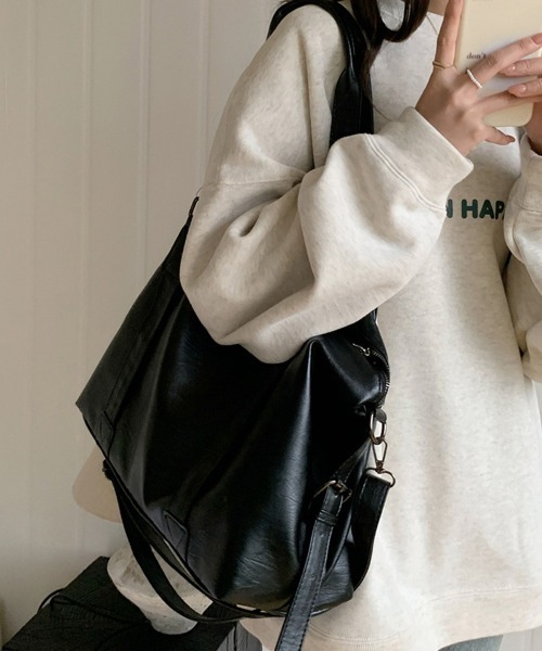 Miniministore（ミニミニストア）の「大容量トートバッグA4通勤通学ママバッグ（トートバッグ・レディース・アイボリー/ブラック/ブラウン・FREE）」の5枚目の写真