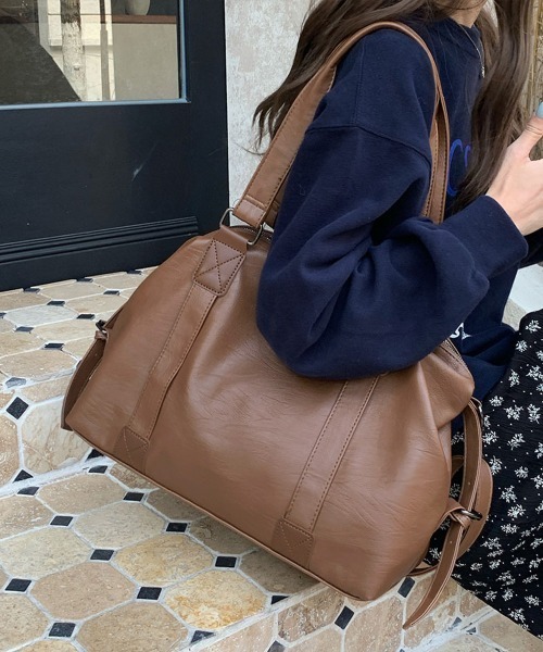 Miniministore（ミニミニストア）の「大容量トートバッグA4通勤通学ママバッグ（トートバッグ・レディース・アイボリー/ブラック/ブラウン・FREE）」の11枚目の写真