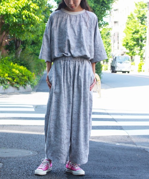 【最終】【美品】HARVESTY　ストライプサーカスパンツ A12108]HARVESTY(ハーベスティ)STRIPES CIRCUS PANTS