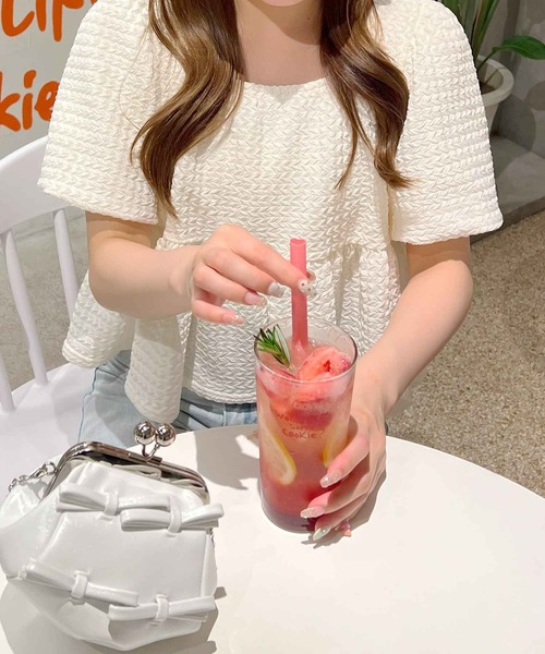 frunco(フランコ)の「袖バルーンペプラムブラウス(シャツ/ブラウス・レディース・ホワイト/ピンク・MEDIUM)」の11枚目の写真