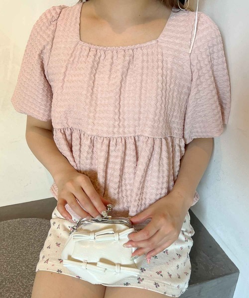 frunco(フランコ)の「袖バルーンペプラムブラウス(シャツ/ブラウス・レディース・ホワイト/ピンク・MEDIUM)」の13枚目の写真
