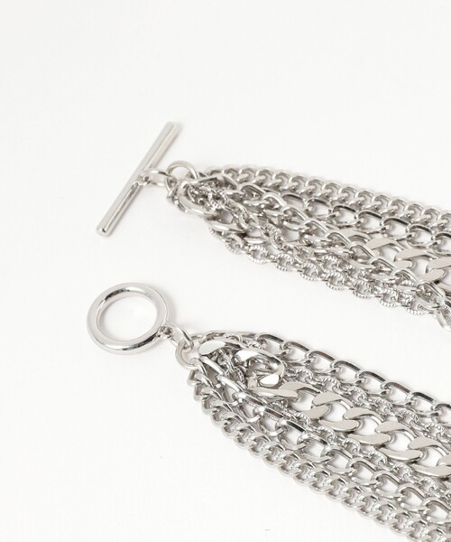 Ray BEAMS(レイビームス)の「ミックス チェーン ショート ネックレス(ネックレス・レディース・シルバー・ONE SIZE)」の3枚目の写真