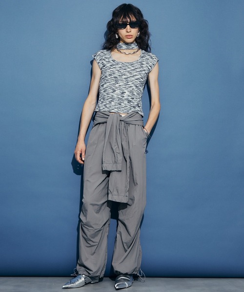 uyu.（ウユ）の「2way Waist Wrap Wide Pants / 2wayウエストラップワイドパンツ【uyu.】（カーゴパンツ・レディース・ブラック/ピンク/グレー・FREE）」の12枚目の写真