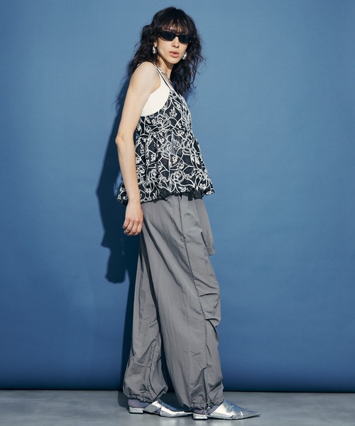 uyu.（ウユ）の「2way Waist Wrap Wide Pants / 2wayウエストラップワイドパンツ【uyu.】（カーゴパンツ・レディース・ブラック/ピンク/グレー・FREE）」の6枚目の写真