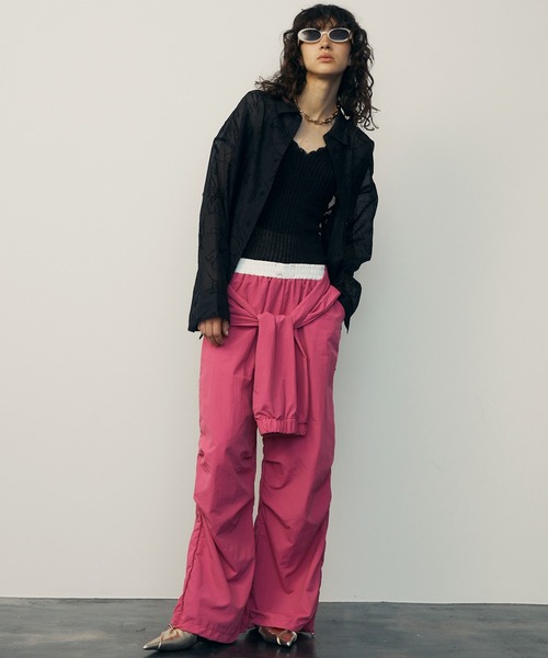 uyu.（ウユ）の「2way Waist Wrap Wide Pants / 2wayウエストラップワイドパンツ【uyu.】（カーゴパンツ・レディース・ブラック/ピンク/グレー・FREE）」の13枚目の写真