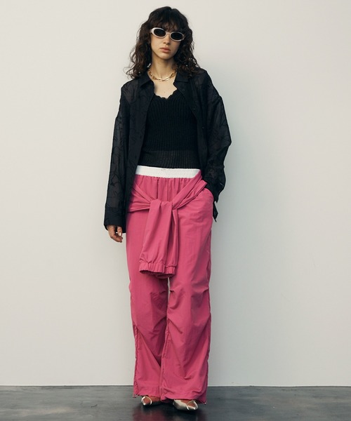 uyu.（ウユ）の「2way Waist Wrap Wide Pants / 2wayウエストラップワイドパンツ【uyu.】（カーゴパンツ・レディース・ブラック/ピンク/グレー・FREE）」の14枚目の写真