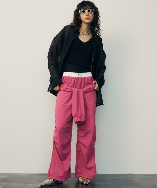uyu.（ウユ）の「2way Waist Wrap Wide Pants / 2wayウエストラップワイドパンツ【uyu.】（カーゴパンツ・レディース・ブラック/ピンク/グレー・FREE）」の16枚目の写真