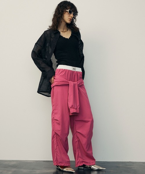uyu.（ウユ）の「2way Waist Wrap Wide Pants / 2wayウエストラップワイドパンツ【uyu.】（カーゴパンツ・レディース・ブラック/ピンク/グレー・FREE）」の17枚目の写真