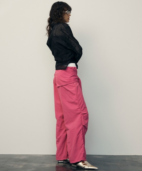 uyu.（ウユ）の「2way Waist Wrap Wide Pants / 2wayウエストラップワイドパンツ【uyu.】（カーゴパンツ・レディース・ブラック/ピンク/グレー・FREE）」の19枚目の写真