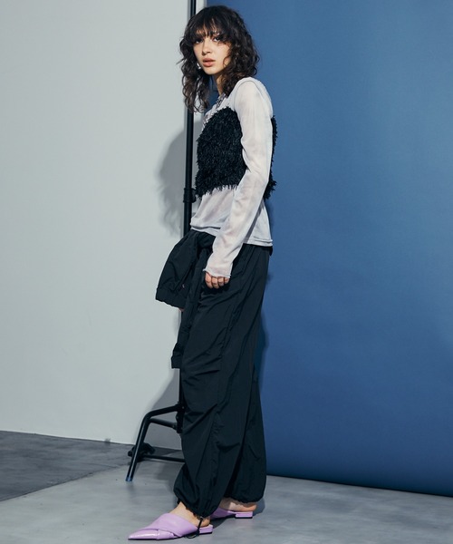 uyu.（ウユ）の「2way Waist Wrap Wide Pants / 2wayウエストラップワイドパンツ【uyu.】（カーゴパンツ・レディース・ブラック/ピンク/グレー・FREE）」の21枚目の写真
