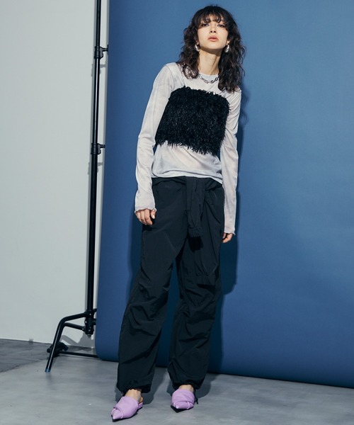 uyu.（ウユ）の「2way Waist Wrap Wide Pants / 2wayウエストラップワイドパンツ【uyu.】（カーゴパンツ・レディース・ブラック/ピンク/グレー・FREE）」の22枚目の写真
