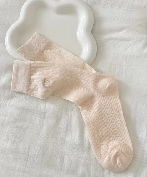 Chick(チック)の「▲RibbonSox / リボンソックス(ソックス/靴下・レディース・ブラック/グレー/ピンク/アイボリー/ホワイト・FREE)」の5枚目の写真