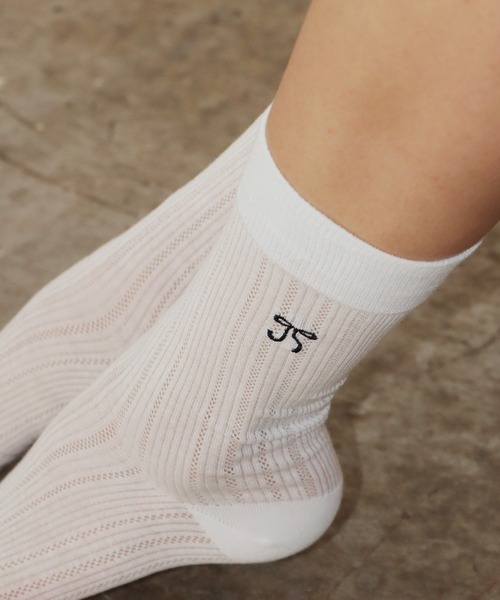 Chick(チック)の「▲RibbonSox / リボンソックス(ソックス/靴下・レディース・ブラック/グレー/ピンク/アイボリー/ホワイト・FREE)」の6枚目の写真