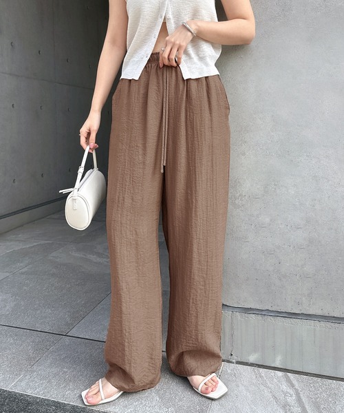 新色追加】リネンブレンドイージーワイドパンツ（その他パンツ