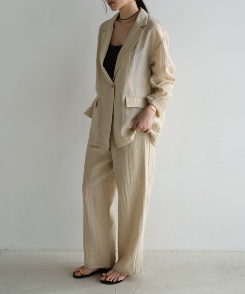 新色追加】リネンブレンドイージーワイドパンツ（その他パンツ
