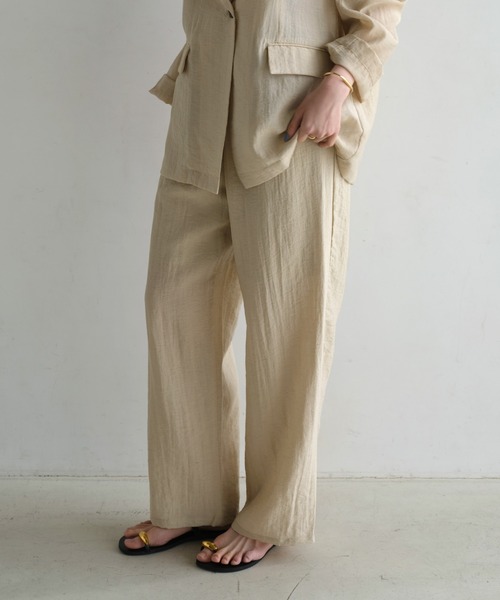 セール】【新色追加】リネンブレンドイージーワイドパンツ（その他