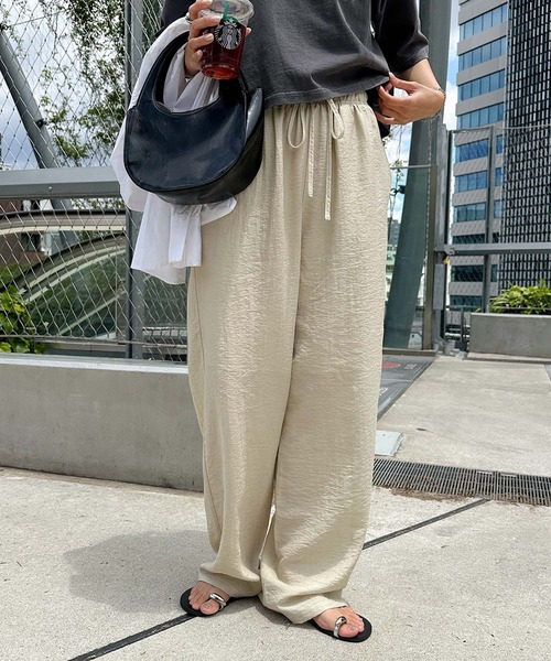 andme(アンドミー)の「【新色追加】リネンブレンドイージーワイドパンツ(その他パンツ・レディース・ライトベージュ/ブラック/ブラウン/モカ・M/L)」の14枚目の写真