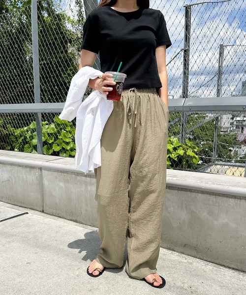 セール】リネンブレンドイージーワイドパンツ（その他パンツ