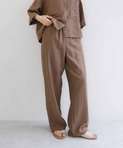 新色追加】リネンブレンドイージーワイドパンツ（その他パンツ