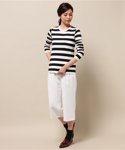 ELFORBR（エルフォーブル）の「天竺ボーダーロングスリーブＴシャツ（Tシャツ/カットソー・レディース・ブラック/ブラック系その他・MEDIUM）」の10枚目の写真