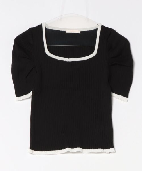 frunco(フランコ)の「パイピングパワショルリブトップス(Tシャツ/カットソー・レディース・ブラック/グレー/ホワイト/レッド/ピンク・FREE)」の7枚目の写真