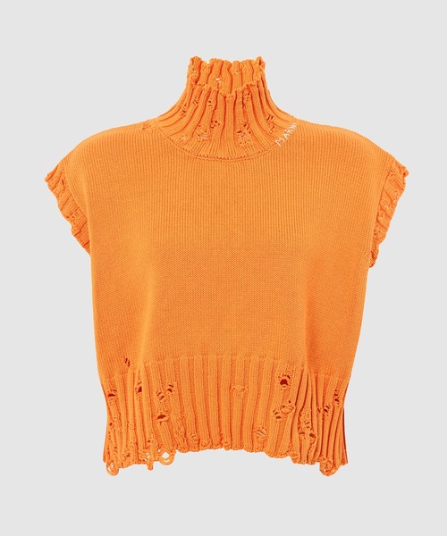 MARNI(マルニ)の「UNFINISHED KNIT / コットンベスト(ベスト・レディース・オレンジ・38/40)」の1枚目の写真