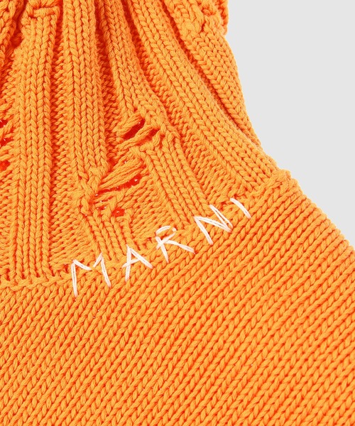 MARNI(マルニ)の「UNFINISHED KNIT / コットンベスト(ベスト・レディース・オレンジ・38/40)」の3枚目の写真